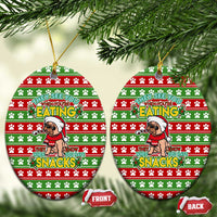 French Bulldog See You Eating Snacks Christmas Ceramic Ornament Xmas Holiday Patterns - Wonder Print Shop