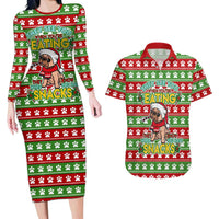 French Bulldog See You Eating Snacks Christmas Couples Matching Long Sleeve Bodycon Dress and Hawaiian Shirt Xmas Holiday Patterns - Wonder Print Shop