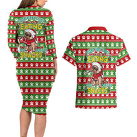 French Bulldog See You Eating Snacks Christmas Couples Matching Long Sleeve Bodycon Dress and Hawaiian Shirt Xmas Holiday Patterns - Wonder Print Shop