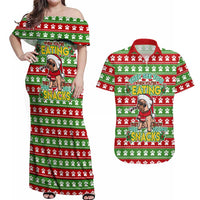 French Bulldog See You Eating Snacks Christmas Couples Matching Off Shoulder Maxi Dress and Hawaiian Shirt Xmas Holiday Patterns - Wonder Print Shop