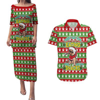 French Bulldog See You Eating Snacks Christmas Couples Matching Puletasi and Hawaiian Shirt Xmas Holiday Patterns - Wonder Print Shop