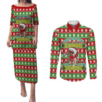 French Bulldog See You Eating Snacks Christmas Couples Matching Puletasi and Long Sleeve Button Shirt Xmas Holiday Patterns - Wonder Print Shop