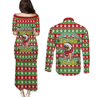 French Bulldog See You Eating Snacks Christmas Couples Matching Puletasi and Long Sleeve Button Shirt Xmas Holiday Patterns - Wonder Print Shop