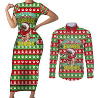 French Bulldog See You Eating Snacks Christmas Couples Matching Short Sleeve Bodycon Dress and Long Sleeve Button Shirt Xmas Holiday Patterns - Wonder Print Shop
