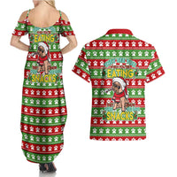 French Bulldog See You Eating Snacks Christmas Couples Matching Summer Maxi Dress and Hawaiian Shirt Xmas Holiday Patterns - Wonder Print Shop