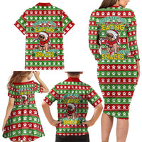 French Bulldog See You Eating Snacks Christmas Family Matching Long Sleeve Bodycon Dress and Hawaiian Shirt Xmas Holiday Patterns - Wonder Print Shop