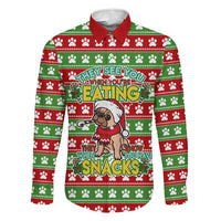 French Bulldog See You Eating Snacks Christmas Family Matching Long Sleeve Bodycon Dress and Hawaiian Shirt Xmas Holiday Patterns - Wonder Print Shop