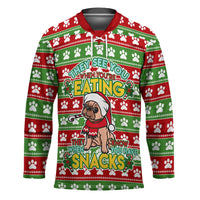 French Bulldog See You Eating Snacks Christmas Hockey Jersey Xmas Holiday Patterns - Wonder Print Shop