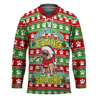 French Bulldog See You Eating Snacks Christmas Hockey Jersey Xmas Holiday Patterns - Wonder Print Shop