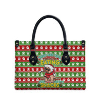French Bulldog See You Eating Snacks Christmas Leather Bag Xmas Holiday Patterns - Wonder Print Shop