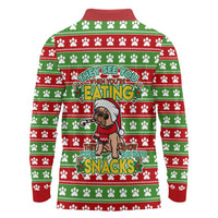French Bulldog See You Eating Snacks Christmas Long Sleeve Polo Shirt Xmas Holiday Patterns - Wonder Print Shop