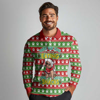 French Bulldog See You Eating Snacks Christmas Long Sleeve Polo Shirt Xmas Holiday Patterns - Wonder Print Shop