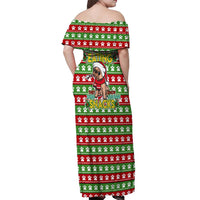 French Bulldog See You Eating Snacks Christmas Off Shoulder Maxi Dress Xmas Holiday Patterns - undefined