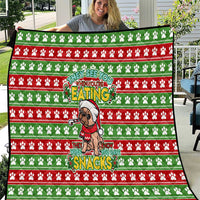 French Bulldog See You Eating Snacks Christmas Quilt Xmas Holiday Patterns - Wonder Print Shop