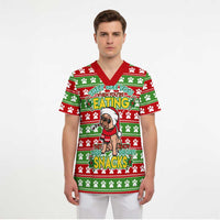 French Bulldog See You Eating Snacks Christmas Scrub Top Xmas Holiday Patterns - Wonder Print Shop