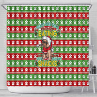 French Bulldog See You Eating Snacks Christmas Shower Curtain Xmas Holiday Patterns - Wonder Print Shop