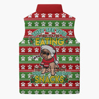 French Bulldog See You Eating Snacks Christmas Sleeveless Puffer Jacket Xmas Holiday Patterns - Wonder Print Shop