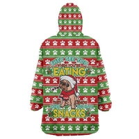 French Bulldog See You Eating Snacks Christmas Wearable Blanket Hoodie Xmas Holiday Patterns - Wonder Print Shop
