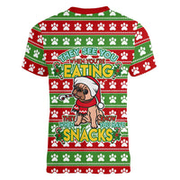 French Bulldog See You Eating Snacks Christmas Women V-Neck T-Shirt Xmas Holiday Patterns - Wonder Print Shop