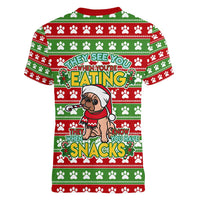 French Bulldog See You Eating Snacks Christmas Women V-Neck T-Shirt Xmas Holiday Patterns - Wonder Print Shop