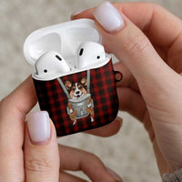 Front Carrier Dog Pembroke Welsh Corgi Christmas AirPods Case Xmas Holiday Patterns - Wonder Print Shop