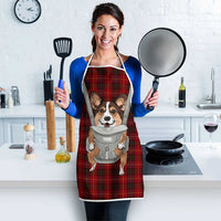 Front Carrier Dog Pembroke Welsh Corgi Christmas Apron Xmas Holiday Patterns - Wonder Print Shop