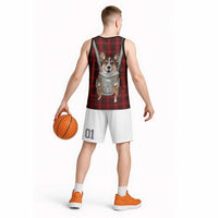 Front Carrier Dog Pembroke Welsh Corgi Christmas Basketball Jersey Xmas Holiday Patterns - Wonder Print Shop