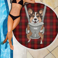 Front Carrier Dog Pembroke Welsh Corgi Christmas Beach Blanket Xmas Holiday Patterns - Wonder Print Shop