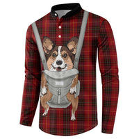 Front Carrier Dog Pembroke Welsh Corgi Christmas Button Sweatshirt Xmas Holiday Patterns - Wonder Print Shop