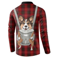 Front Carrier Dog Pembroke Welsh Corgi Christmas Button Sweatshirt Xmas Holiday Patterns - Wonder Print Shop