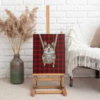 Front Carrier Dog Pembroke Welsh Corgi Christmas Canvas Wall Art Xmas Holiday Patterns - Wonder Print Shop