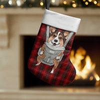 Front Carrier Dog Pembroke Welsh Corgi Christmas Stocking Xmas Holiday Patterns - Wonder Print Shop