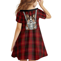 Front Carrier Dog Pembroke Welsh Corgi Christmas Family Matching Long Sleeve Bodycon Dress and Hawaiian Shirt Xmas Holiday Patterns - Wonder Print Shop