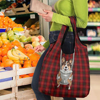 Front Carrier Dog Pembroke Welsh Corgi Christmas Grocery Bag Xmas Holiday Patterns - Wonder Print Shop