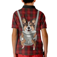 Front Carrier Dog Pembroke Welsh Corgi Christmas Kid Polo Shirt Xmas Holiday Patterns - Wonder Print Shop