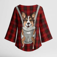 Front Carrier Dog Pembroke Welsh Corgi Christmas Kimono Sleeve Blouse Xmas Holiday Patterns - Wonder Print Shop