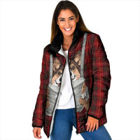 Front Carrier Dog Pembroke Welsh Corgi Christmas Padded Jacket Xmas Holiday Patterns - Wonder Print Shop