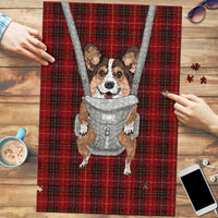 Front Carrier Dog Pembroke Welsh Corgi Christmas Puzzle Xmas Holiday Patterns - Wonder Print Shop