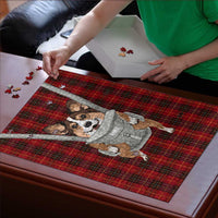 Front Carrier Dog Pembroke Welsh Corgi Christmas Puzzle Xmas Holiday Patterns - Wonder Print Shop
