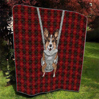 Front Carrier Dog Pembroke Welsh Corgi Christmas Quilt Xmas Holiday Patterns - Wonder Print Shop