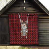 Front Carrier Dog Pembroke Welsh Corgi Christmas Quilt Xmas Holiday Patterns - Wonder Print Shop