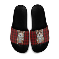 Front Carrier Dog Pembroke Welsh Corgi Christmas Slide Sandals Xmas Holiday Patterns - Wonder Print Shop
