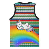 Funny Unicorn Sometimes When I Close My Eyes Christmas Basketball Jersey Xmas Holiday Patterns - Wonder Print Shop