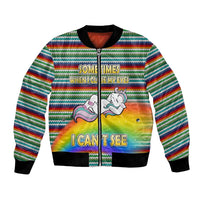 Funny Unicorn Sometimes When I Close My Eyes Christmas Bomber Jacket Xmas Holiday Patterns - Wonder Print Shop