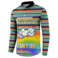 Funny Unicorn Sometimes When I Close My Eyes Christmas Button Sweatshirt Xmas Holiday Patterns - Wonder Print Shop