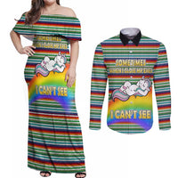 Funny Unicorn Sometimes When I Close My Eyes Christmas Couples Matching Off Shoulder Maxi Dress and Long Sleeve Button Shirt Xmas Holiday Patterns - Wonder Print Shop