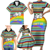 Funny Unicorn Sometimes When I Close My Eyes Christmas Family Matching Short Sleeve Bodycon Dress and Hawaiian Shirt Xmas Holiday Patterns - Wonder Print Shop