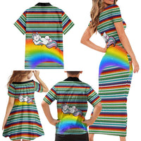 Funny Unicorn Sometimes When I Close My Eyes Christmas Family Matching Short Sleeve Bodycon Dress and Hawaiian Shirt Xmas Holiday Patterns - Wonder Print Shop