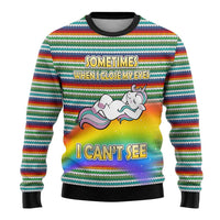 Funny Unicorn Sometimes When I Close My Eyes Christmas Ugly Christmas Sweater Xmas Holiday Patterns - Wonder Print Shop