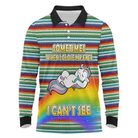 Funny Unicorn Sometimes When I Close My Eyes Christmas Long Sleeve Polo Shirt Xmas Holiday Patterns - Wonder Print Shop